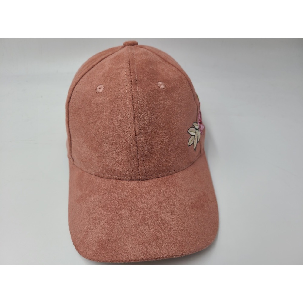 Women Mudd Faux Suede Rose Adjustable Hat Cap Polyester Casual Baseball Mom Pink
